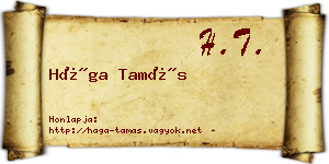 Hága Tamás névjegykártya